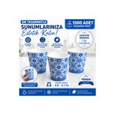 maycup 7 Oz Karton Bardak 1000 Adet Mavi Çini Desen