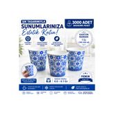 maycup 7 Oz Karton Bardak 3000 Adet Mavi Çini Desen