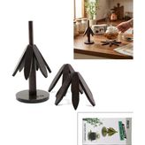 Mayf Standlı=ağaç Model 2pcs Ahşap Bambu Katlanır Nihale Yapraklı Çiçek Modeli= Çap: 20CM (5332)