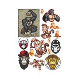 Maymun Sticker Set-1 12 Parça Telefon, Tablet, Defter, Laptop Sticker