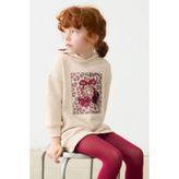 Mayoral Kız Çocuk 3-9 Yaş Polar Kapüşonlu Uzun Sweatshirt Krem - 8 Yaş