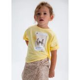 Mayoral Kız Çocuk Oversize Baskılı Tshirt Sarı - 4 Yaş