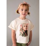 Mayoral Kız Çocuk Saç Bantlı Tshirt Bej - 4 Yaş