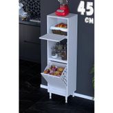 Mayra 45 cm Çok Amaçlı Kiler Dolabı Mutfak Banyo Düzenleyici Tek Sepet Dar Alan Ekmeklik 45x150x32cm