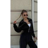 mayrem Kadın Biyeli Oversize Kadife Eşofman Takım