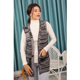 MAYSSTORE Siyah Beyaz Triko Hırka