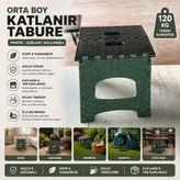 Mb Plas Taşınabilir Kamp Taburesi Orta Boy Yeşil