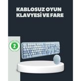 Mbb E-Ticaret Retro Daktilo Stilli Kablosuz Klavye Mouse Seti – Sessiz ve Şık