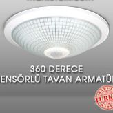 MBelektronik 360 Derece Hareket Sensörlü Çift Duylu Tavan Armatürü
