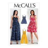 McCall's Patterns M7778 Bayan Elbiseleri, Tulum ve Tulum Dikiş Deseni, E5 (14-16-18-20-22), Çoklu