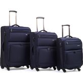 MÇS Lüx Kumaş 3'lü Valiz Set Lacivert - V117