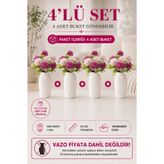 MD Aspiz Flowers 4 Demet Yapay Çiçek 7li Lüx mor kasımpatı Demeti ( Saksısız ) krizantem Bitki Gelin Buketi karanfil