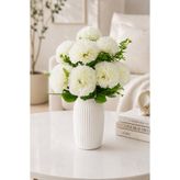 MD Aspiz Flowers Yapay Çiçek 10lu Lüx ekru karanfil Demeti 45 cm ( Saksısız ) top krizantem Bitki Gelin Buketi kasımpatı kartopu