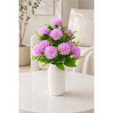MD Aspiz Flowers Yapay Çiçek 10lu Lüx mor kasımpatı Demeti 45 cm ( Saksısız ) top krizantem Bitki Gelin Buketi karanfil kartopu