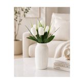 MD Aspiz Flowers Yapay Çiçek 6lı Lüx Beyaz Lale Demeti ( Saksısız ) Dekoratif Bitki Gelin Buketi