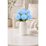 MD Aspiz Flowers Yapay Çiçek 7li Lüx açık mavi kasımpatı Demeti 42 cm ( Saksısız ) top krizantem Bitki Gelin Buketi karanfil kartopu