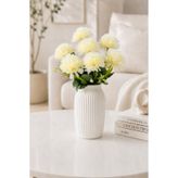MD Aspiz Flowers Yapay Çiçek 7li Lüx krem kasımpatı Demeti 42 cm ( Saksısız ) top krizantem Bitki Gelin Buketi karanfil kartopu