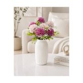 MD Aspiz Flowers Yapay Çiçek 7li Lüx mor kasımpatı Demeti ( Saksısız ) krizantem Bitki Gelin Buketi karanfil