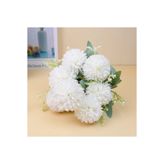 MD Aspiz Flowers Yapay Çiçek 9lu Lüx Beyaz kasımpatı Demeti 40 cm ( Saksısız ) top karanfil Bitki Gelin Buketi krizantem kartopu
