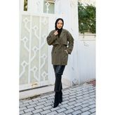 Md Astarlı Premium Trençkot Haki - 42