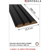 Mdf Tavan ve Duvar Lambri 12X280 cm ( 6 Adet ) - Siyah