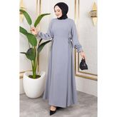 MecModest Yanları Bağcıklı Elbise Gri - 38