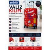 MEDBRIGHT Valiz Kılıfı Bavul Kılıfı Likralı Esnek Kumaş Ve Dayanıklı Valiz Kılıfı krmz VK-14