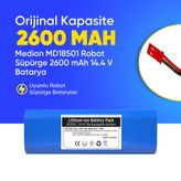 medion MD18501 Robot Süpürge 2600 mAh 14.4 V Batarya – Orjinal Uyumlu Uzun Ömürlü, Yüksek Performans Pil Mavi ZDFGTR