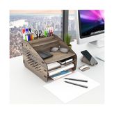 Medium Hexa Masaüstü Organizer Ceviz - -- - Option-1