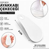 Meerkat 1 Adet Cep Boy Plastik Ayakkabı Çekeceği, 8cm Mini Boy Plastik Kerata - 604Beyaz
