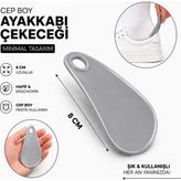 Meerkat 1 Adet Cep Boy Plastik Ayakkabı Çekeceği, 8cm Mini Boy Plastik Kerata - Gri - Açık Gri