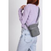 Mega Rosa Krinkıl Kumaş Unisex Çapraz Çanta - Siyah