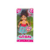 Mega Sevimli Mini Bebek Kumral Yeşil Çiçekli Elbise - Renkli