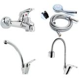 Megamix Mutfak Lavabo Banyo Duş Bataryası 5 Parça Set