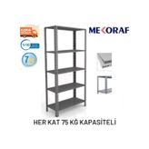 Mekoraf 43 X 93 5 Katlı 2.5 Metre Yükseklik Raf Sistemi Gri
