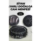 Melek Yapı Ayarlı Cam Menfezi Doğalgaz Menfez Kapağı Siyah
