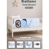 Meleni Baby 120x42 cm Katlanır Bebek Yatak Bariyeri - Fil Figürlü Koruma Güvenlik Bariyeri Baza Korkuluğu