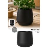 Meleni Home Modern Çiçek Saksısı - Kendinden Drenajlı Plastik İç ve Dış Mekan Bitki Saksısı 7Lt Siyah
