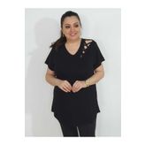 Melis Designer Büyük Beden Omuz Detaylı T-shirt