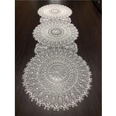 Meloş Home Fransız Dantelli Krem Runner
