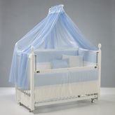 Meltem Kids Kral Sallanır Anne Yanı Beşik Ahşap Bebek Beşiği 60x120 cm (beyaz-mavi) - Beyaz - Mavi
