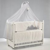 Meltem Kids Mondo Sallanır Anne Yanı Beşik Ahşap Bebek Beşiği 60x120 cm (beyaz-motto gri) - Beyaz - Gri