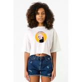 Meovv Meow Beyaz Kırçıllı Kadın Crop Tshirt