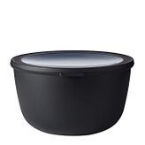 Mepal - Multi Bowl Cirqula Round - Kapaklı Saklama Kabı - Buzdolabı için Hava Geçirmez Saklama Kutusu Olarak Uygundur, Mikrodalga Fırın ve Saklama Kabı Olarak - 3000 ml - Nordic Black