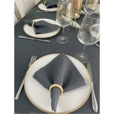 Meral Kurşun Collection Polyester Keten Dertsiz Servis Peçetesi Antrasit 1 Adet - 35 x 35 cm