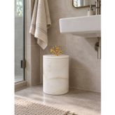 Mercan Dalı Mermer Banyo Çöp Kovası - Gold