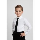 Merdia Kids Erkek Çocuk Beyaz Gömlek ve Siyah Kravat Takım Trend Regular Kalıp - 13 Yaş