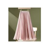 MERİT FASHION Beli Lastikli İpek Multi Şifon Etek