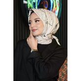 Mermer Desen Bej Soft Pamuk Eşarp