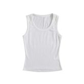 Merry See Düz Renk Kadın Kolsuz Bluz Crop Top Beyaz XL
